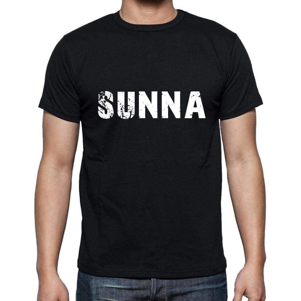 Sunna Mens Short Sleeve Round Neck T-Shirt 5 Letters Black Word 00006 - Casual
