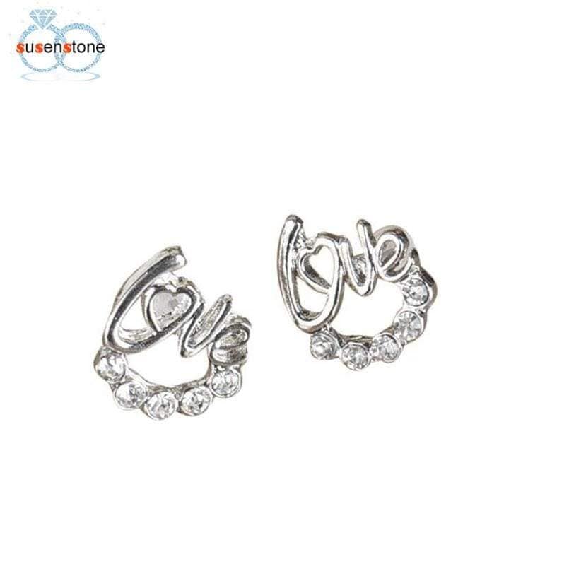 SUSENSTONE 1 Pair Women Lady Elegant Crystal Rhinestone Ear Stud Earrings New Fashion - Ultrabasic