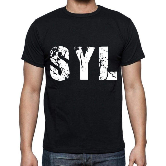 Syl Men T Shirts Short Sleeve T Shirts Men Tee Shirts For Men Cotton Black 3 Letters - Casual
