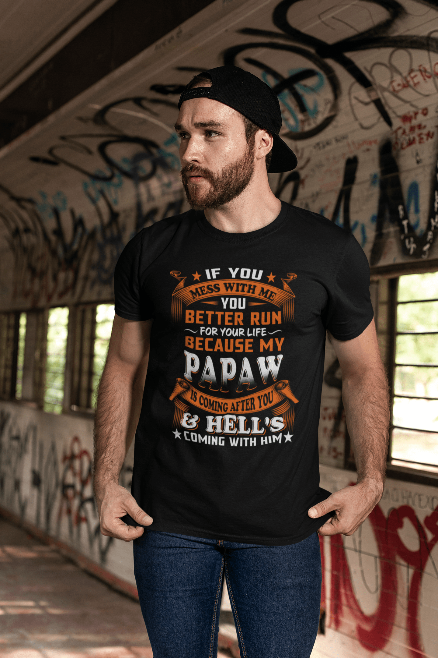 ULTRABASIC Men's T-Shirt My Papaw is Coming After You - Funny Dad Tee Shirt