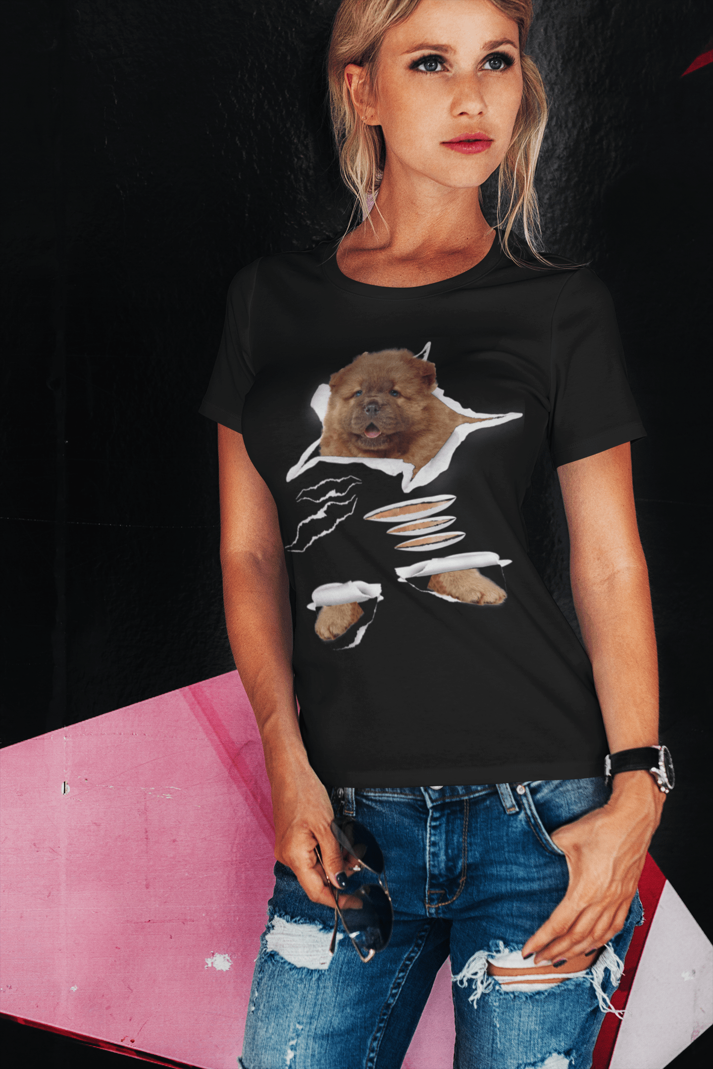 ULTRABASIC Women's Organic T-Shirt - Chow Chow - Funny Dog Shirt - Dog Clothes