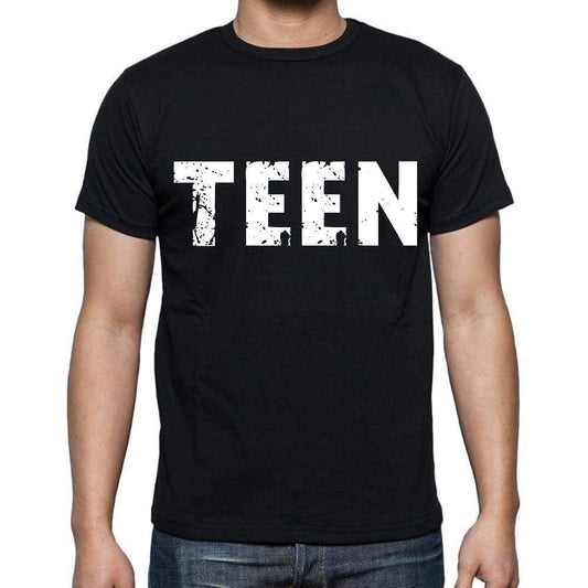 Teen White Letters Mens Short Sleeve Round Neck T-Shirt 00007