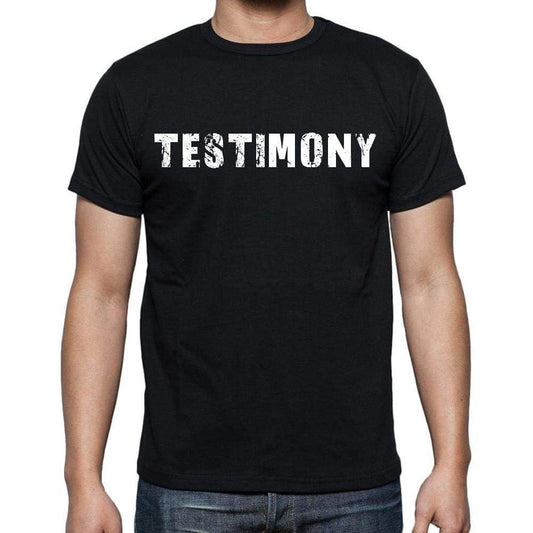 Testimony White Letters Mens Short Sleeve Round Neck T-Shirt 00007