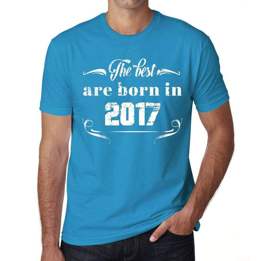 The Best Are Born In 2017 Mens T-Shirt Blue Birthday Gift 00399 - Blue / Xs - Casual