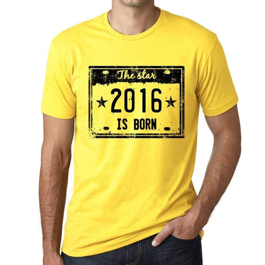 The Star 2016 Is Born Mens T-Shirt Yellow Birthday Gift 00456 - Yellow / Xs - Casual