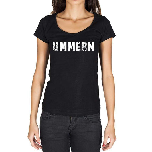 Ummern German Cities Black Womens Short Sleeve Round Neck T-Shirt 00002 - Casual