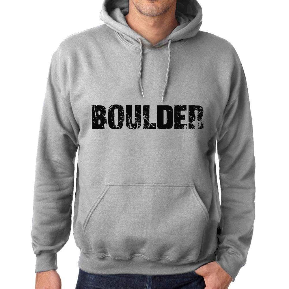 Unisex Printed Graphic Cotton Hoodie Popular Words Boulder Grey Marl - Grey Marl / Xs / Cotton - Hoodies