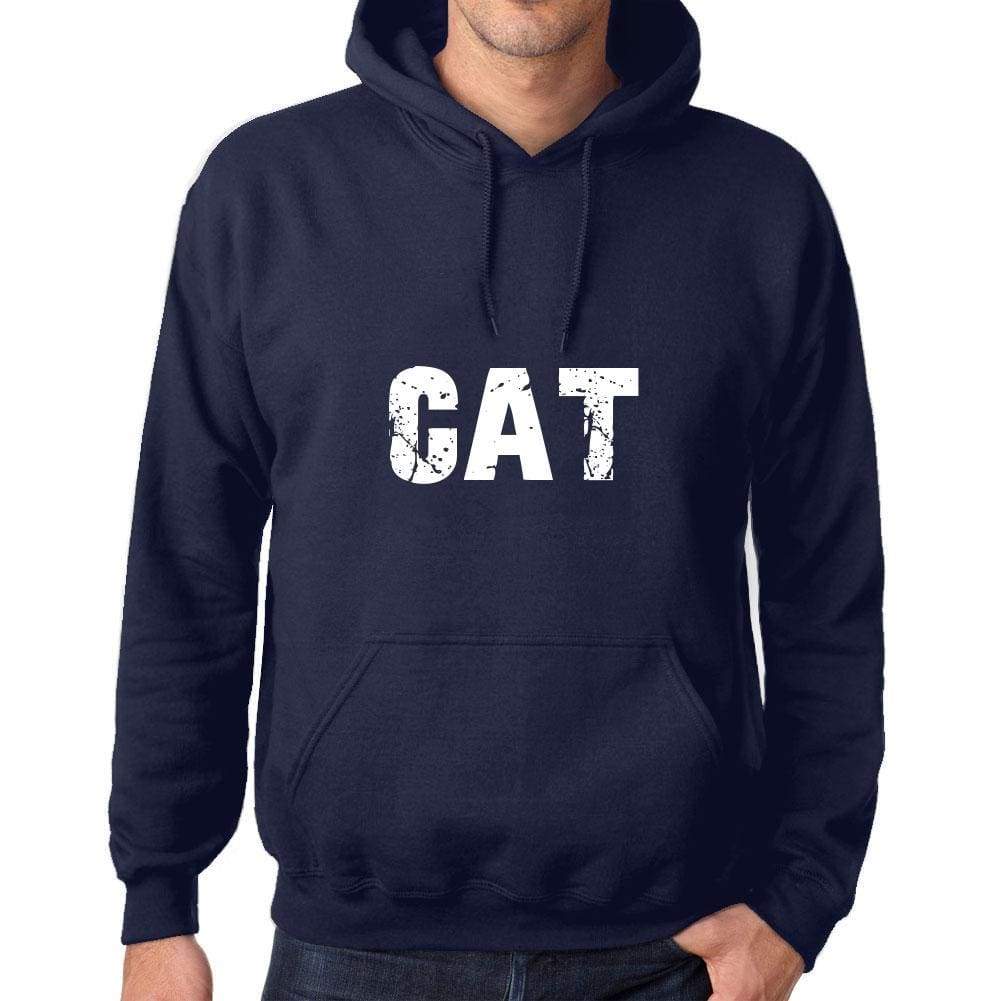 Unisex Printed Graphic Cotton Hoodie Popular Words Cat French Navy - French Navy / Xs / Cotton - Hoodies