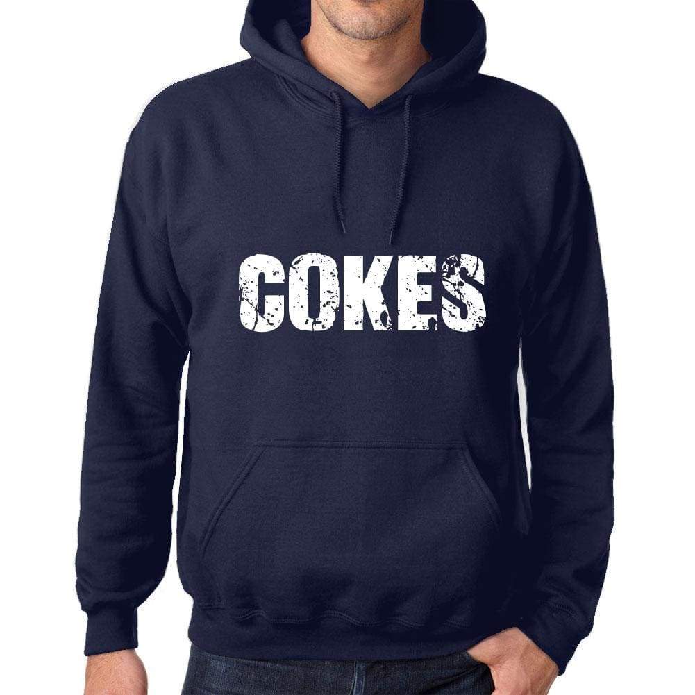 Unisex Printed Graphic Cotton Hoodie Popular Words Cokes French Navy - French Navy / Xs / Cotton - Hoodies