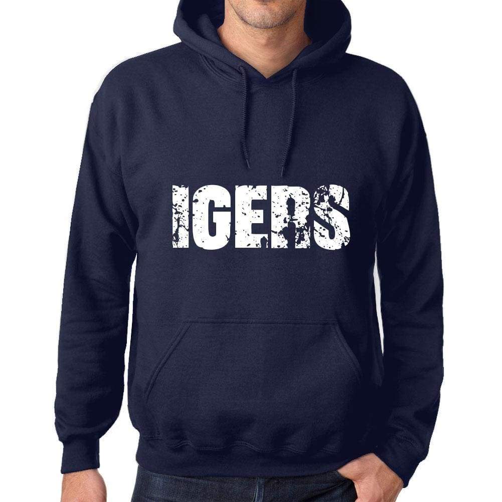 Unisex Printed Graphic Cotton Hoodie Popular Words Igers French Navy - French Navy / Xs / Cotton - Hoodies