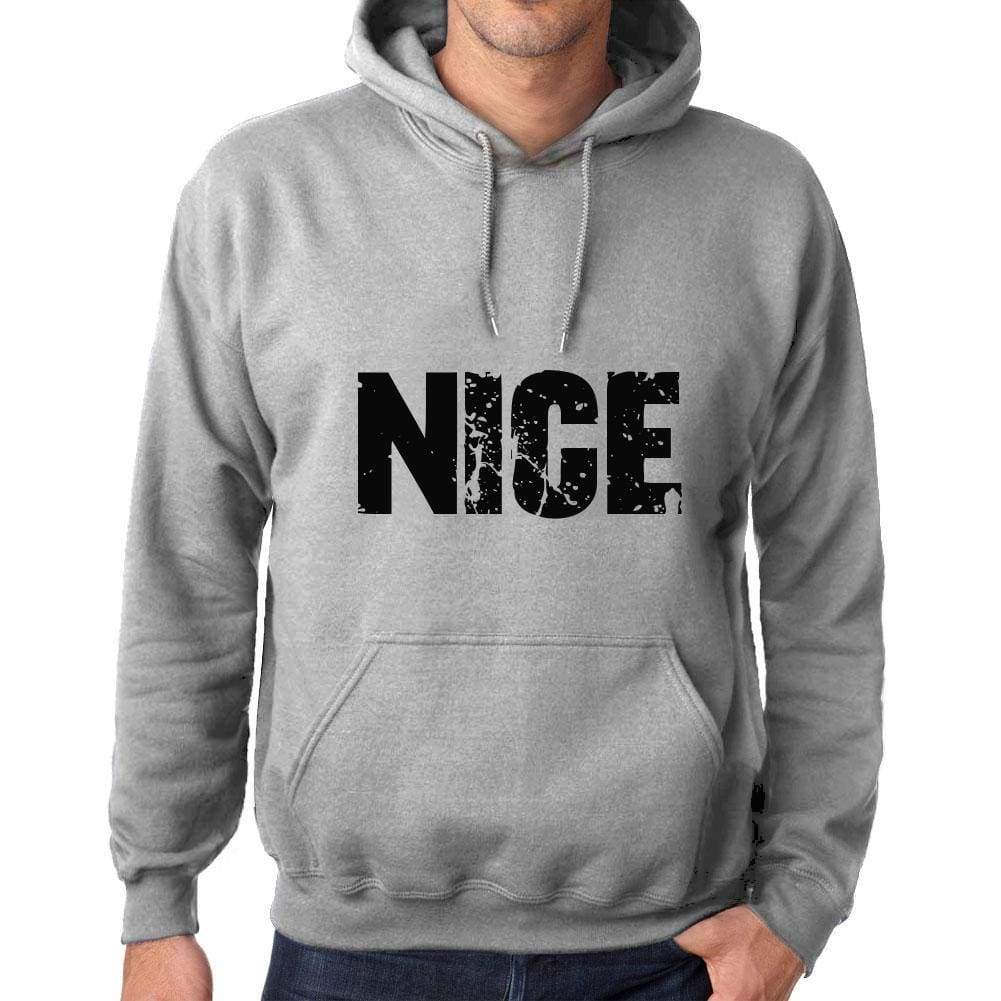 Unisex Printed Graphic Cotton Hoodie Popular Words Nice Grey Marl - Grey Marl / Xs / Cotton - Hoodies