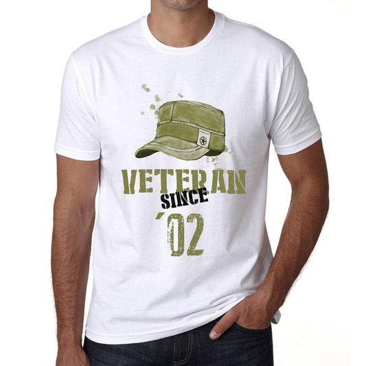 Veteran Since 02 Mens T-Shirt White Birthday Gift 00436 - White / Xs - Casual
