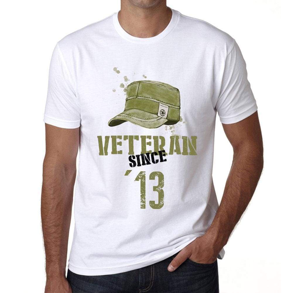 Veteran Since 13 Mens T-Shirt White Birthday Gift 00436 - White / Xs - Casual