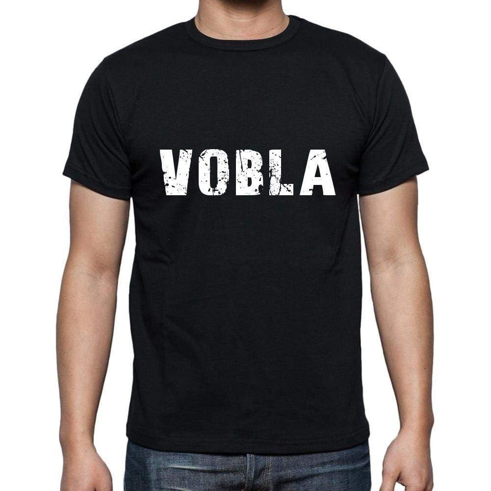 Vobla Mens Short Sleeve Round Neck T-Shirt 5 Letters Black Word 00006 - Casual