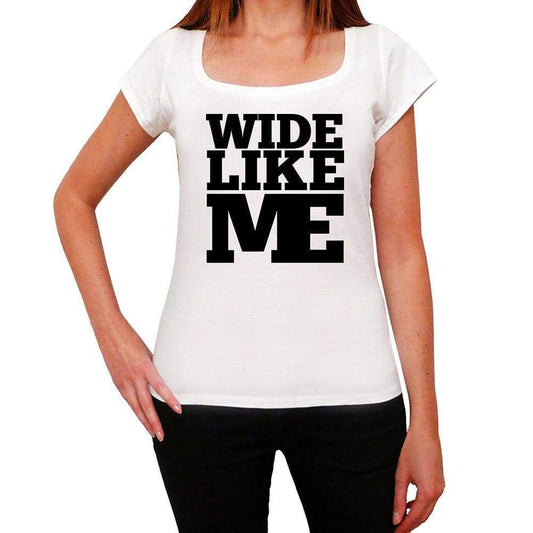 Wide Like Me White Womens Short Sleeve Round Neck T-Shirt - White / Xs - Casual