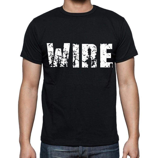 Wire White Letters Mens Short Sleeve Round Neck T-Shirt 00007