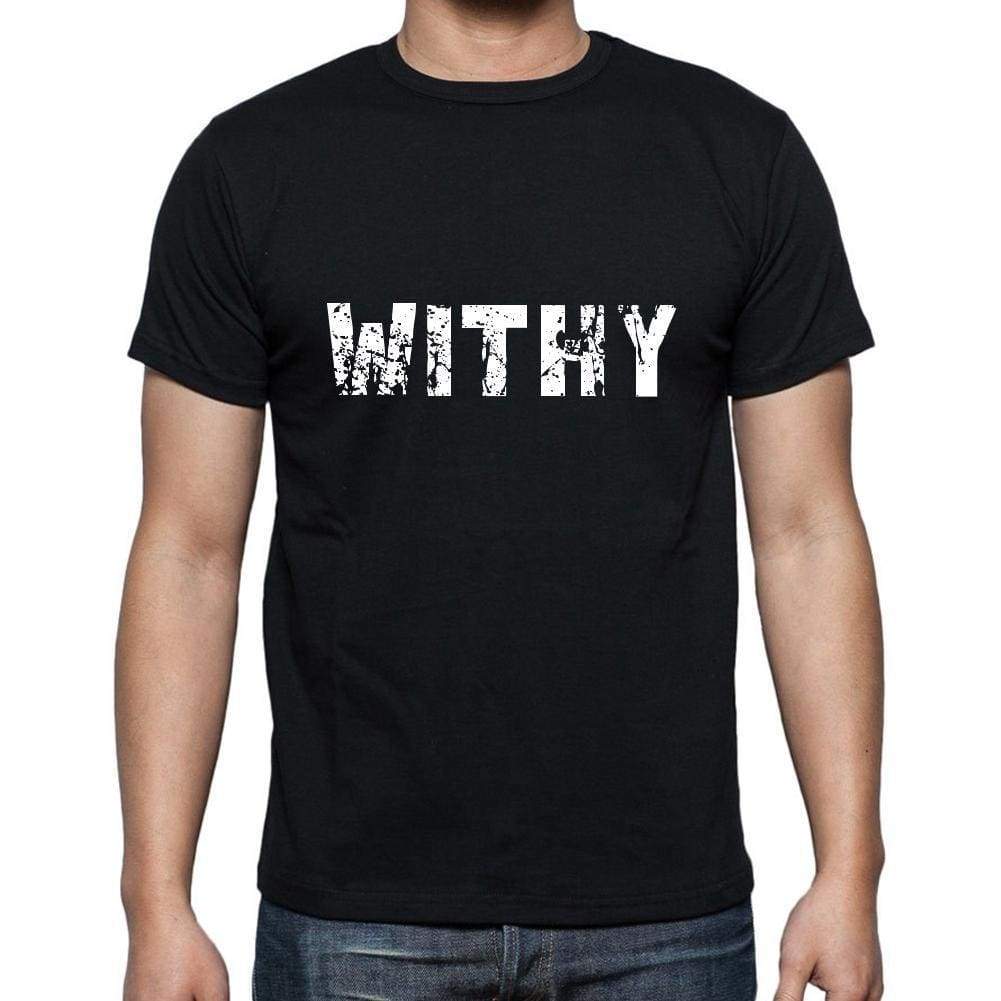 Withy Mens Short Sleeve Round Neck T-Shirt 5 Letters Black Word 00006 - Casual
