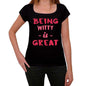 Witty Being Great Black Womens Short Sleeve Round Neck T-Shirt Gift T-Shirt 00334 - Black / Xs - Casual