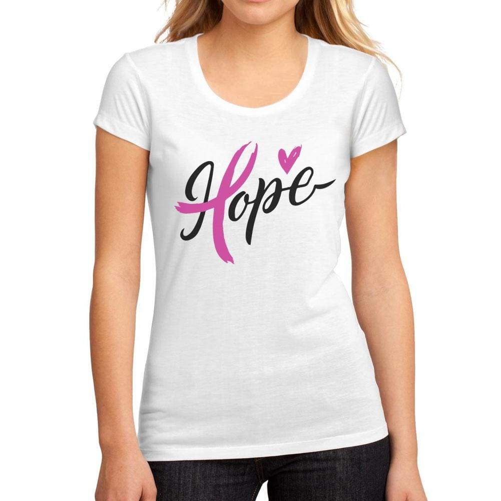 Womens Graphic T-Shirt Fight Cancer Hope White - White / S / Cotton - T-Shirt